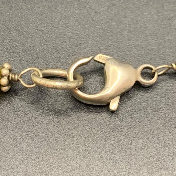 Sterling Silver 925 Lime Green Quartz Beaded Design Necklace Size 18'' Length - Picture 5 of 8